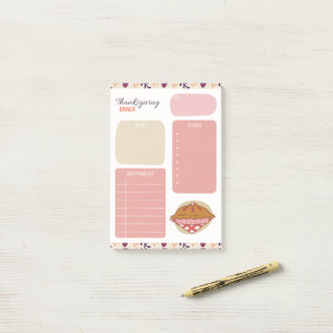 Thanksgiving Dinner Meal Plan Post-it Notes