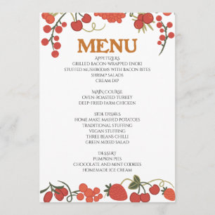 Thanksgiving dinner menu style 05.retro fall