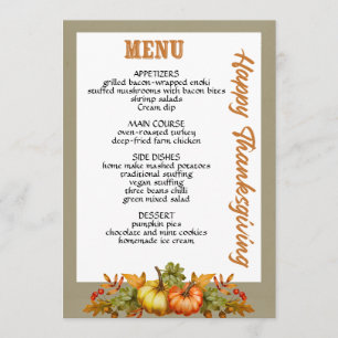 Thanksgiving dinner menu style 08.retro fall
