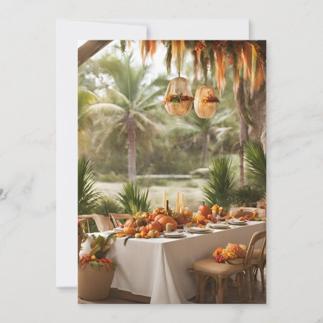 Thanksgiving Dinner - Outdoor in the Tropics Holiday Card (Front)