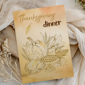 Thanksgiving Dinner Party - Autumn Harvest Feast Invitation