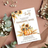 Thanksgiving dinner party boho pumpkin sunflowers