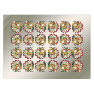 Thanksgiving Dinner Party Colourful Floral Turkey Tablecloth