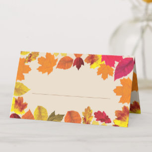 Thanksgiving Dinner Party Fall Colours Leaves  Place Card