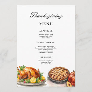 Thanksgiving Dinner Party Friendsgiving Restaurant Menu