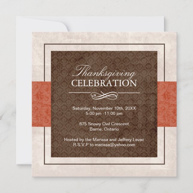 Thanksgiving Dinner Party Invitation (Front)