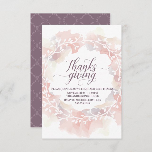 Thanksgiving Dinner Petite Invitation - Customise (Front/Back)