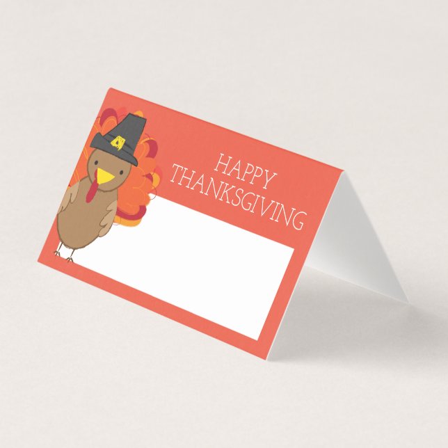 Thanksgiving Dinner Place Card | Turkey Doodle (Front)