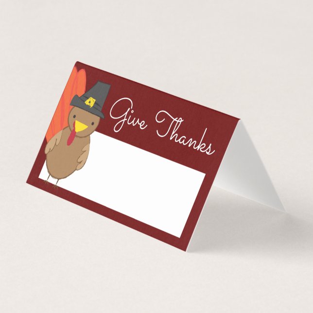 Thanksgiving Dinner Place Card | Turkey Doodle (Front)