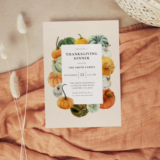 Thanksgiving Dinner Pumpkin Frame Invitation (Creator Uploaded)