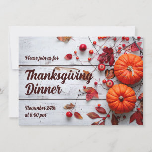 Thanksgiving Dinner Pumpkin Invitation