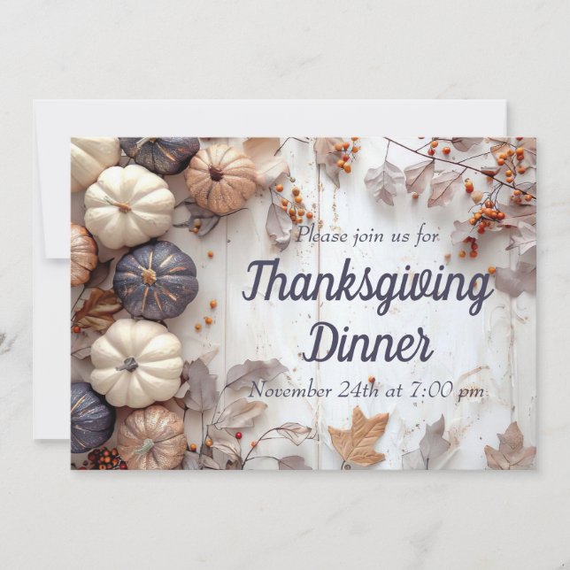 Thanksgiving Dinner Pumpkin Invitation  (Front)