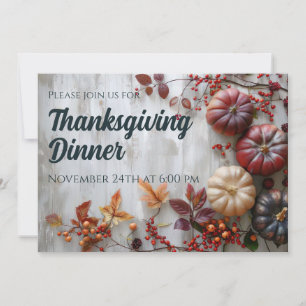 Thanksgiving Dinner Pumpkin Invitation