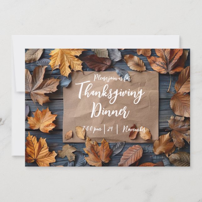 Thanksgiving Dinner Pumpkin Invitation  (Front)