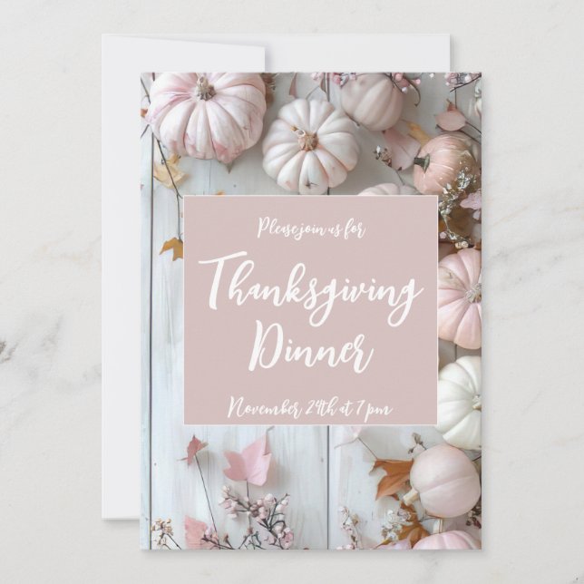 Thanksgiving Dinner Pumpkin Invitation  (Front)