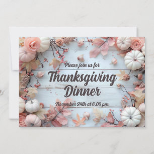 Thanksgiving Dinner Pumpkin Invitation 