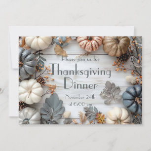 Thanksgiving Dinner Pumpkin Invitation 