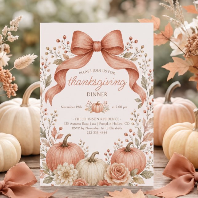 Thanksgiving Dinner Pumpkin Invitation (Creator Uploaded)
