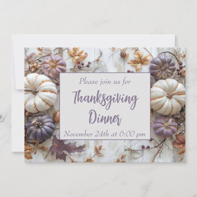 Thanksgiving Dinner Pumpkin Invitation (Front)