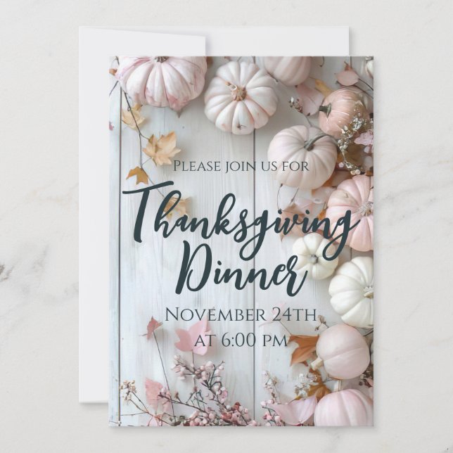 Thanksgiving Dinner Pumpkin Invitation (Front)