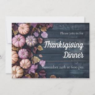 Thanksgiving Dinner Pumpkin Invitation Rustic