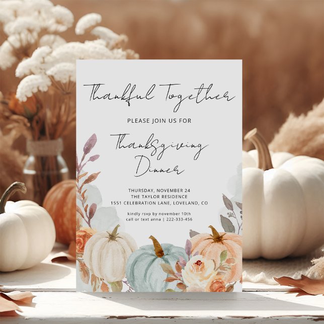 Thanksgiving Dinner Pumpkin Invitation Template (Creator Uploaded)