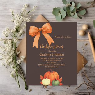 Thanksgiving dinner pumpkins bow bistre brown