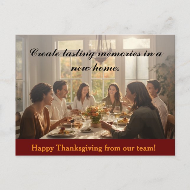 Thanksgiving Dinner Real Estate Marketing Postcard (Front)