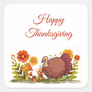 Thanksgiving Dinner  Square Sticker