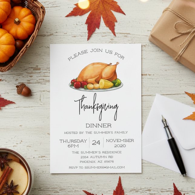 Thanksgiving Dinner Turkey  Invitation (Creator Uploaded)