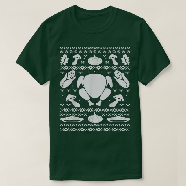 Thanksgiving Dinner Ugly Christmas Sweater Style  (Design Front)