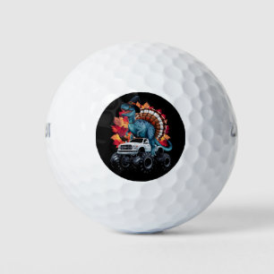 Thanksgiving Dinosaur T-Rex Monster Truck Golf Balls