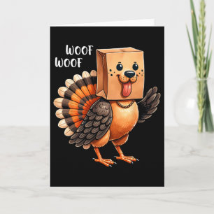 Thanksgiving Dog Funny Dog Woof Thanksgiving Fall Card