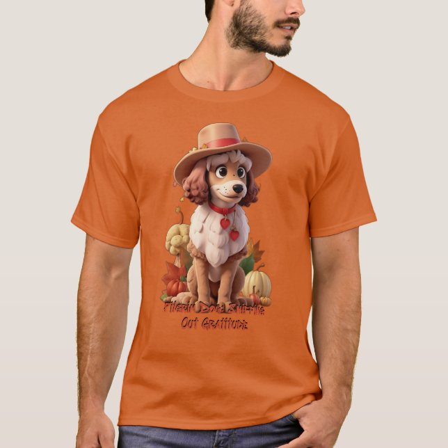  Thanksgiving Dog Poodle T-Shirt (Front)