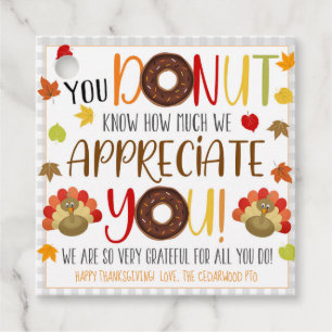 Thanksgiving Doughnut Gift Tag