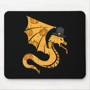 Thanksgiving Dragon Turkey Day Fall Men Women Boys Mouse Pad