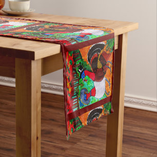 THANKSGIVING DRESSED TURKEYS TABLE RUNNER