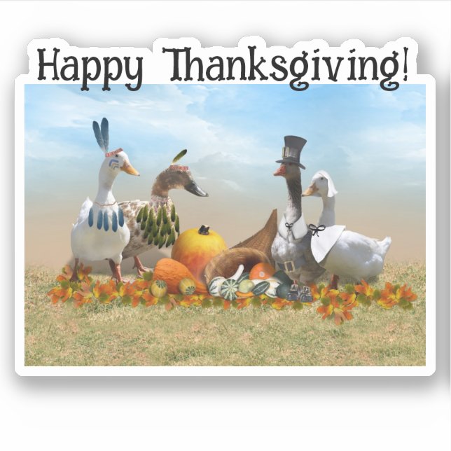 Thanksgiving Ducks - Pilgrims & Indians (Front)