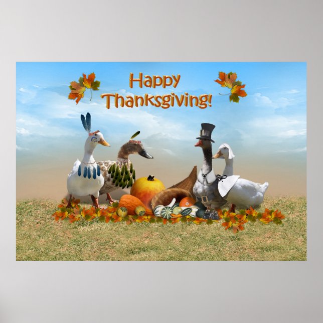 Thanksgiving Ducks Poster (Front)
