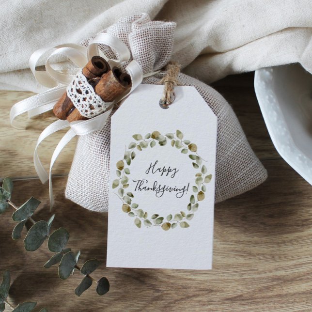 Thanksgiving Eucalyptus Wreath  Gift Tags (Creator Uploaded)