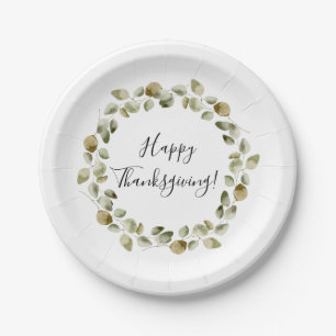 Thanksgiving Eucalyptus Wreath Paper Plate
