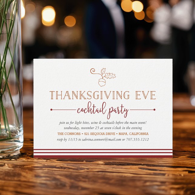 Thanksgiving Eve Cocktail Party Invitation (Creator Uploaded)