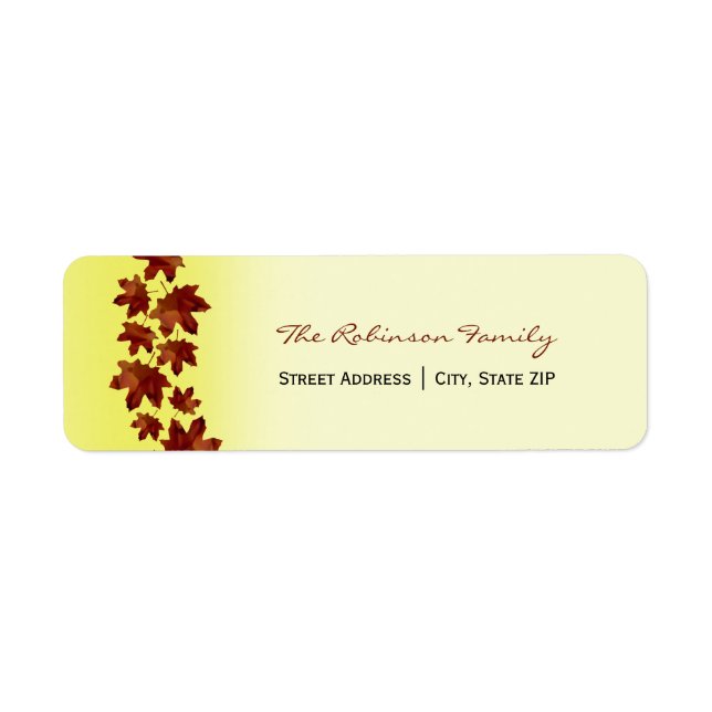Thanksgiving / Fall Address Labels - Leaves (Front)