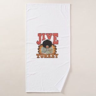 Thanksgiving & Fall Apparel, Jive Turkey - Retro 1 Bath Towel