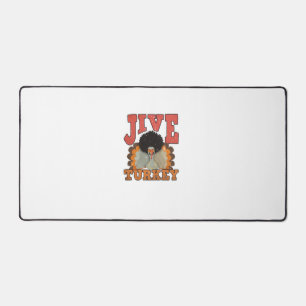 Thanksgiving & Fall Apparel, Jive Turkey - Retro 1 Desk Mat