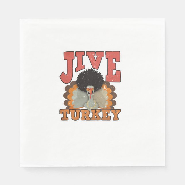 Thanksgiving & Fall Apparel, Jive Turkey - Retro 1 Napkin (Front)