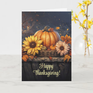 Thanksgiving Fall Autumn Foliage Pumpkin Pretty Card