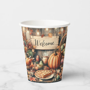 Thanksgiving/Fall/Autumn/Vintage Paper Cups