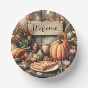 Thanksgiving/Fall/Autumn/Vintage Paper Plate