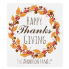 Thanksgiving Fall Autumn Wreath & Family Name
